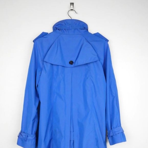 Burberry Iridescent Blue Tropical Gabardine Raincoat - US10 - Picture 2 of 5